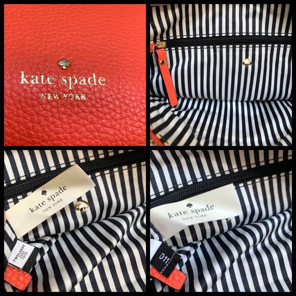 KATE SPADE New York Jackson St GABRIELE Pebbled Leather Crossbody in Warm Guava - Picture 12 of 16